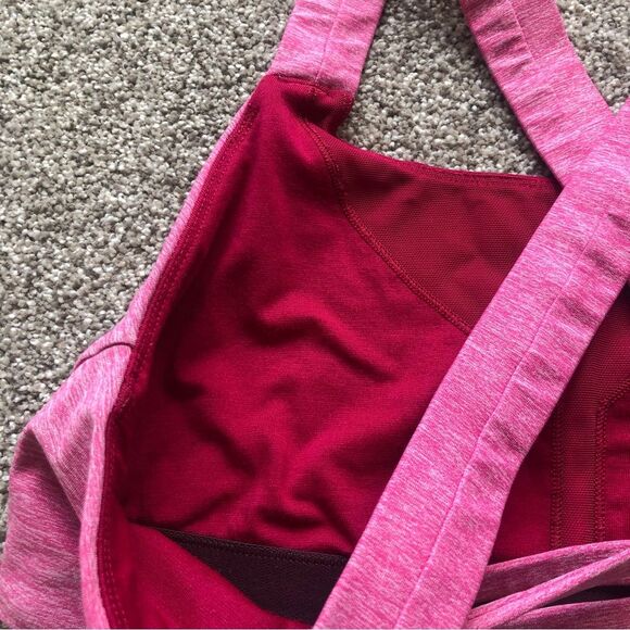 LULULEMON SPORTS BRA RED AND PINK CROSSBACK SIZE 8 - Picture 5 of 6